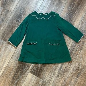 Green corduroy Christmas dress